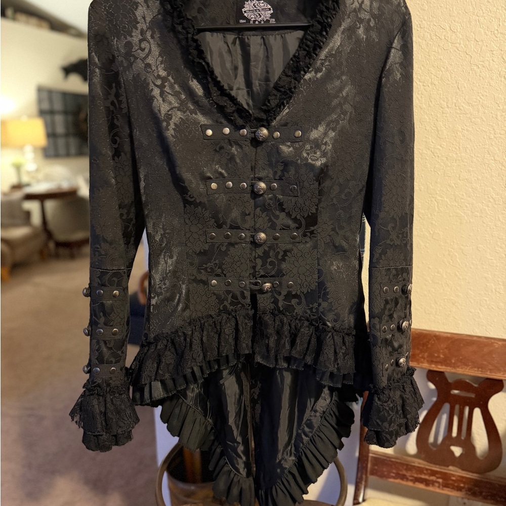 Womens Gothic Tailcoat Victorian Steampunk Tail Jacket